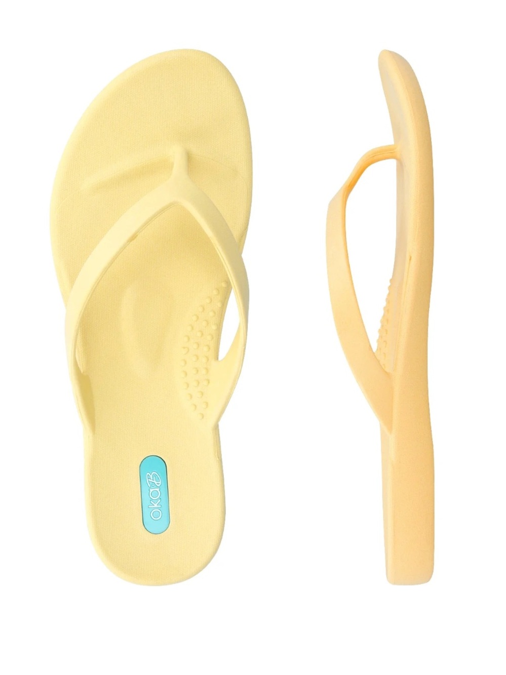 OKA b. Charmed Millie Light Yellow Flip Flop Sandals Made in USA Women’s 9 NWT